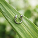 U-Shape Ball & Cone Huggie Titanium Hoop Earrings