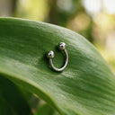 U-Shape Ball & Cone Huggie Titanium Hoop Earrings