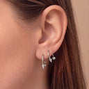 U-Shape Ball & Cone Huggie Titanium Hoop Earrings