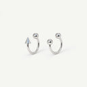 U-Shape Ball & Cone Huggie Titanium Hoop Earrings