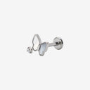 White Mother of Pearl Butterfly flat back earrings