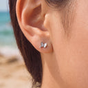 White Mother of Pearl Butterfly flat back earrings