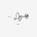 Mother of Pearl Butterfly Titanium Flat Back Stud Earring