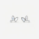 White Mother of Pearl Butterfly flat back earrings