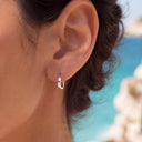 Wide Chunky Conch Huggie Titanium Hoop Earrings