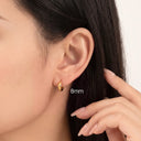 Wide Dome Huggie 18K Gold Plated Titanium Hoop Earrings