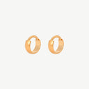 Wide Dome Huggie 18K Gold Plated Titanium Hoop Earrings
