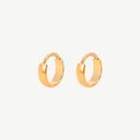 Wide Dome Huggie 18K Gold Plated Titanium Hoop Earrings