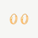 Wide Dome Huggie 18K Gold Plated Titanium Hoop Earrings