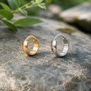 Wide Dome Huggie 18K Gold Plated Titanium Hoop Earrings