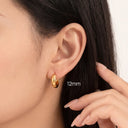 Wide Dome Huggie 18K Gold Plated Titanium Hoop Earrings