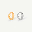 Wide Dome Huggie 18K Gold Plated Titanium Hoop Earrings