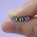 Bezel-set opal flat back earrings