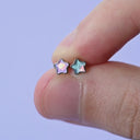 Iridescent Glass Pentagram flat back earrings