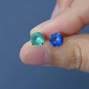 Frosted Round CZ  flat back earrings