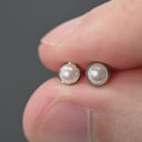 Bezel-set pearl flat back earrings
