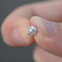 Three-prong Pearl Setting flat back earrings