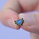 Heart-wing flat back earrings
