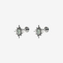 Starburst Gemstone Titanium Flat Back Earrings