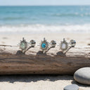 Starburst Gemstone flat back earrings